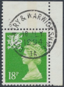 Wales   Machin 18p  SG W48    SC# WMMH34   Used  see details & scans