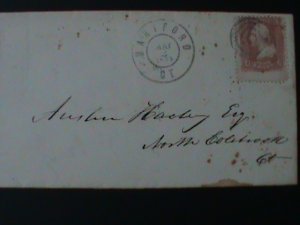 ​UNITED STATES-1861-SC#  64- WASHINGTON COVER-FANCY CANCEL-VF 163-YEARS OLD-