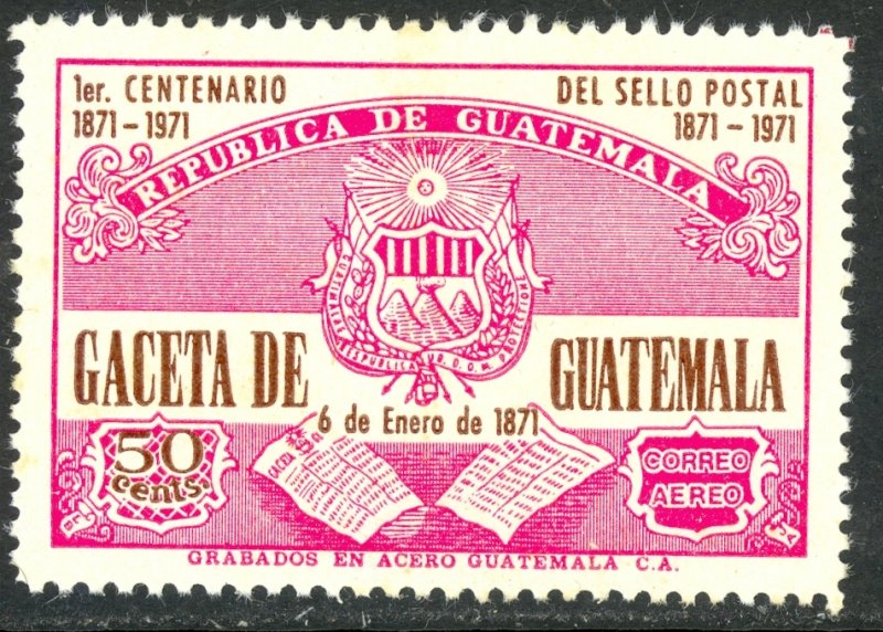 GUATEMALA 1975-76 50c NEWSPAPERS Airmail Sc C570 MNH