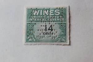 US WINE REVENUE RE126 USED  PERFORATED INITIALS