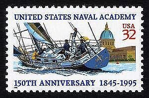 1995 Naval Academy 150th Anniv. Single 32c Postage Stamp, Sc#3001, MNH, OG