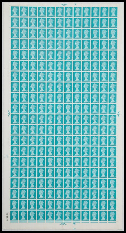 Sg739 8d machin Full Sheet 3 No dot 2 band UNMOUNTED MINT/MNH 