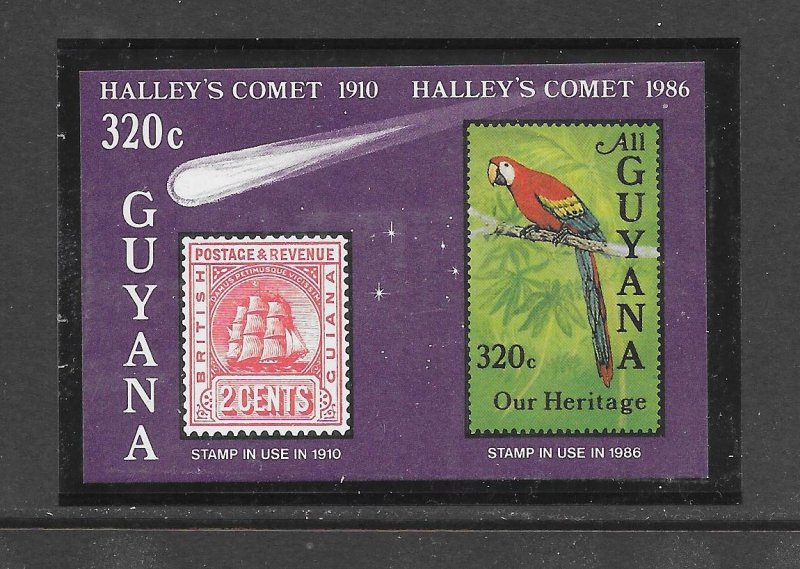 BIRDS - GUYANA #1461a PARROT S/S (IMPERF) MNH