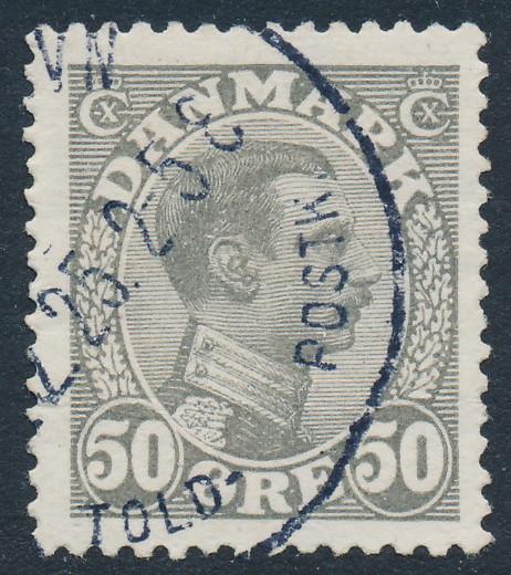 Denmark Scott 122 (AFA 129a), 50ø pale gray Chr. X, FVF Used