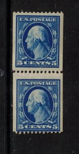 USA #351 Very Fine Never Hinged Paste Up Coil Pair Rich Intense Color *W\ Cert.*