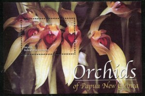 Papua New Guinea Scott 1037 MNHOG - 2002 7k Orchids S/S - SCV $9.00