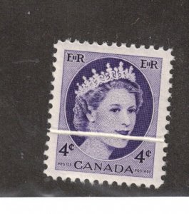 Canada #340 Very Fine Never Hinged Strong Pre Print Paper Fold Variety
