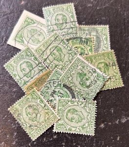Great Britain #KGV Lot of 12 Used stamps - Unchecked Minimum CV$42.00