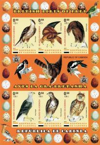 CABINDA KABINDA SHEET MNH IMPERF BIRDS OF PREY