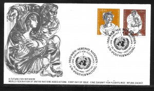 UN Vienna 44-45 Refugees WFUNA Cachet FDC First Day Cover