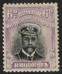 RHODESIA 1913 KGV ADMIRAL 6D DIE II PERF 14