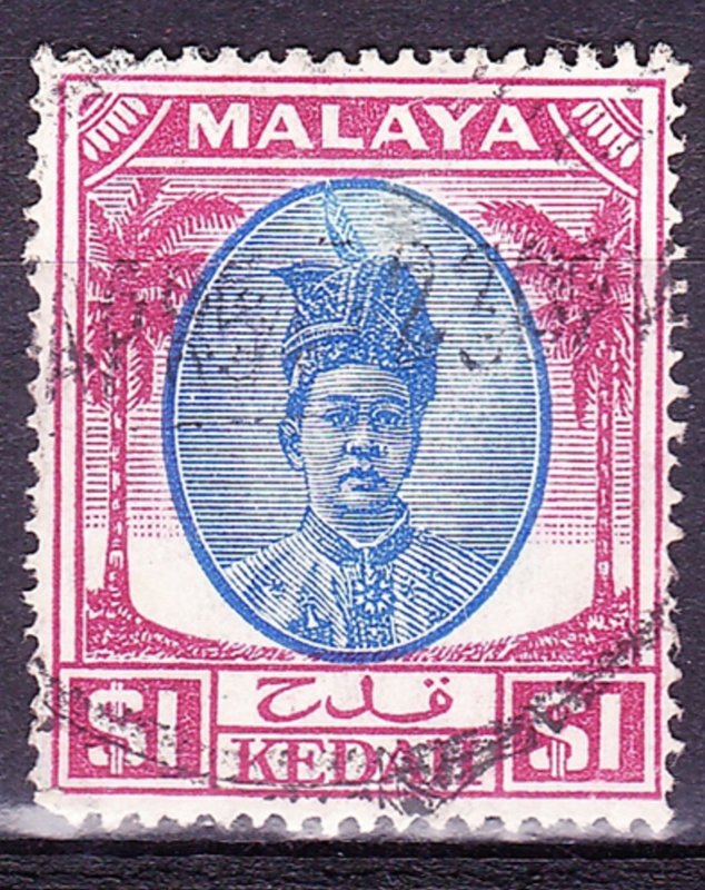 MAYALA KEDAH 1950 $1 Blue & Purple SG88 Fine Used