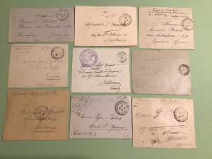 France Military Mail Service WW1  9 items  Ref A962