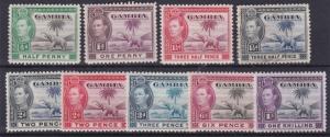 GAMBIA  1938 - 46   S G 150 - 156     VALUES TO 1/-    MH              