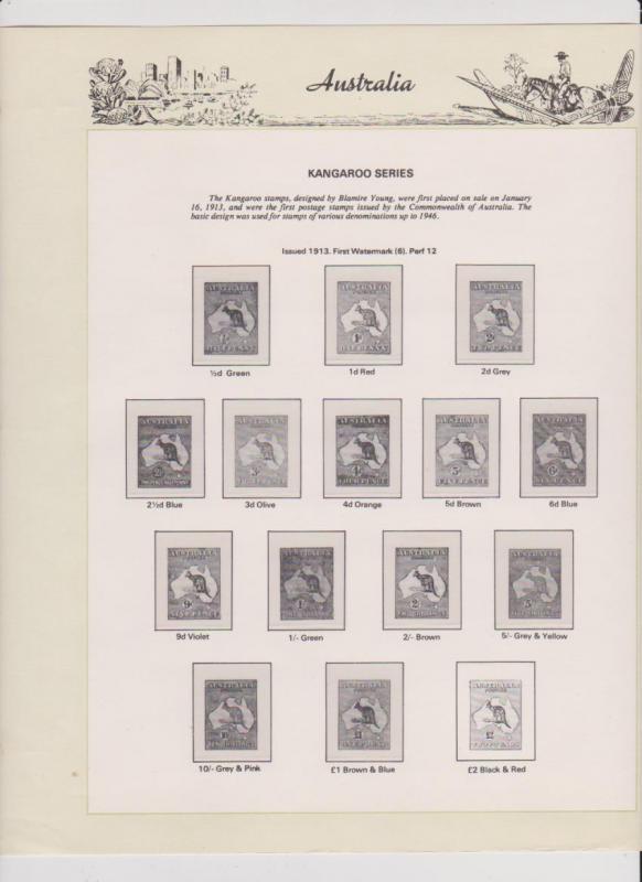 Australia - Hingeless Album Pages 1913-1965 Predecimal Used