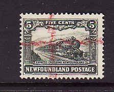 Newfoundland  #9206 - Scott cat. #149 - 5c Train, slate green - Used
