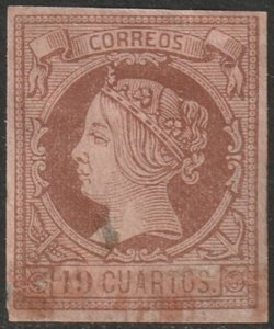 Spain 1861 Sc 52 MH* faulty partial gum major repair