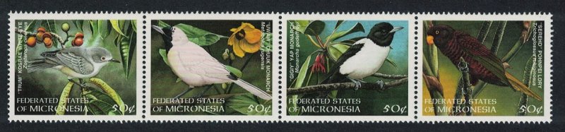 Micronesia Monarch Starling White-eye Birds 4v Strip SG#629-632