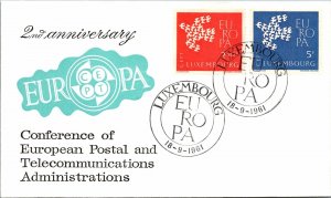 Luxembourg FDC 1961 - Conf of European Postal & Telecoms Admin - F29675