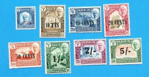 ADEN SHIHR MUKALLA -  Scott 20-27   VFMNH - surcharge set of 1951