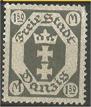 DANZIG, 1922, MNH 1.50m Arms, Scott 84