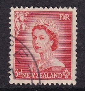 New Zealand  #292  used  1954  Elizabeth 3p