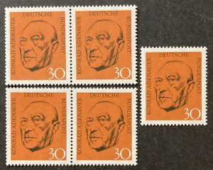 Germany 1968 #988, Konrad Adenauer, Wholesale Lot of 5, MNH, CV $1.50