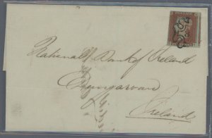 Great Britain  Cover affixed with ruby red with No. 8 Maltese Cross A cover affixed with A1a canceled with No.8 cancle Maltese C