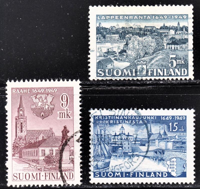 Finland Scott 285-287  complete set  F to VF used.