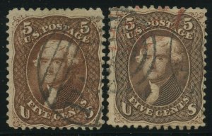 #75 VF W/ PAID CANCEL, #76 WITH RED CANCEL CV $635++ BV3613