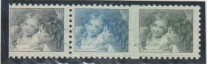 Canada - 1967 Centennial Test Stamp, Baby Sisters Olive Green & Blue Strip