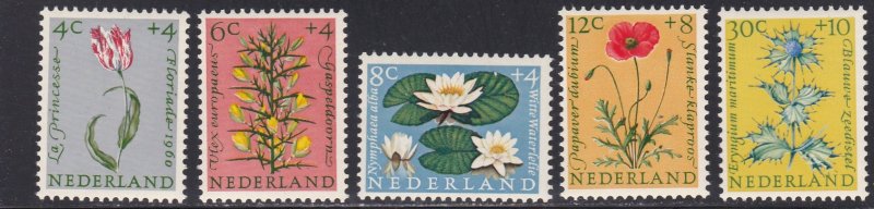 Netherlands # B343-347, Flowers, NH, 1/2 Cat.