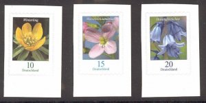 Germany 2018 Flowers from Booklet, Scott No. 3060-3062, Michel No. 3430-3432