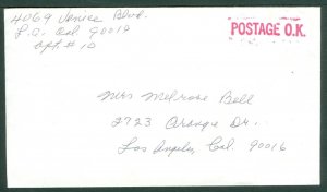 USA. Cover. Without Postage. Postage O.K. Postal Used.