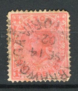 AUSTRALIA; VICTORIA 1890s-1900 early QV issue used 1d. value + POSTMARK