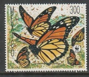 MEXICO 1562, Monarch Butterflies, World Wildlife Fund. SINGLE MINT. NH. VF.