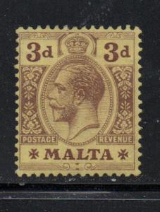 Malta Sc 54 1914 3 d George V stamp mint