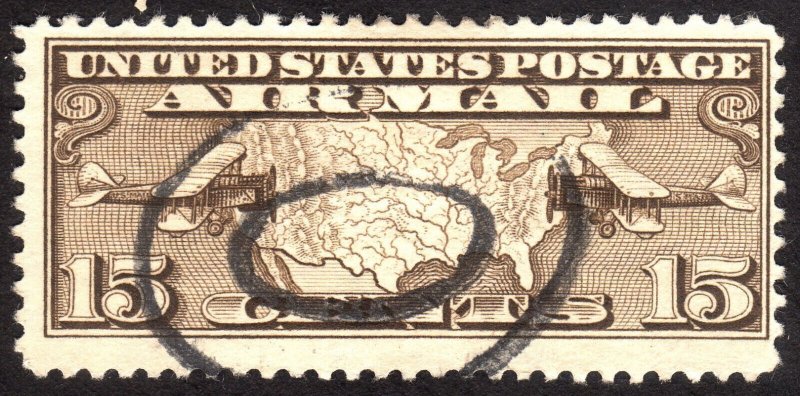 1926, US 15c, Map of the United States, Used, Sc C8
