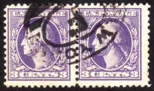 1918, US 3c, Washington, Used pair, Sc 530