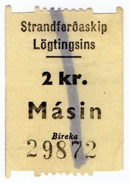 (I.B) Faroe Islands Cinderella : Ferry Parcel Service 2Kr (Masin)