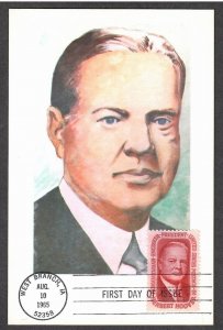 US # 1269 President Herbert Hoover Colorano Maxi Card - I Combine S/H