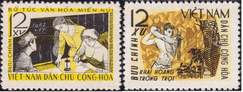 Vietnam 1962 MNH Stamps Scott 233-234 Education School Forest Five Year Plan