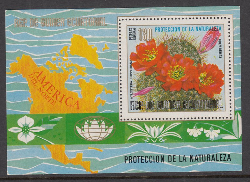 Equatorial Guinea North American Flowers Souvenir Sheet MNH VF