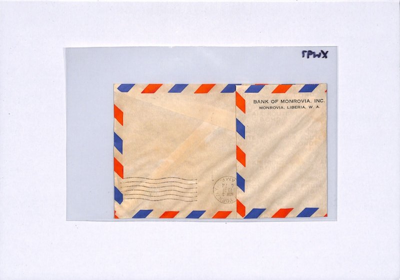LIBERIA Air Mail Cover Monrovia USA OH Akron WW2 1941 {samwells-covers}XW97