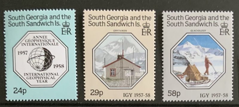 SOUTH GEORGIA /SANDWICH ISL. 1987  QE2  GEOPHYSICAL SG176/178  UNMOUNTED MINT