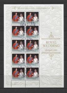 Australia - Scott 3450 - Souvenir Sheet of 10 - 2011 - CTO - Royal Wedding