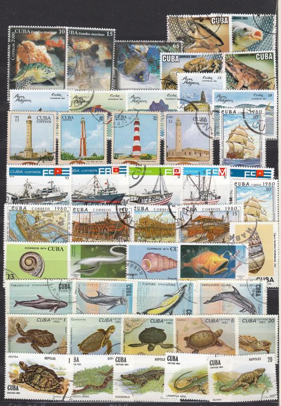 Cuba - 92 Ships and the marine world stamps lot .# 9 - (1700)