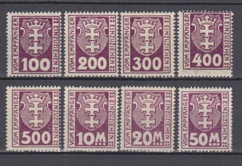 Danzig German Occupation  Full Set  Porto Michel 15/23 MH (1 stamp no gum)