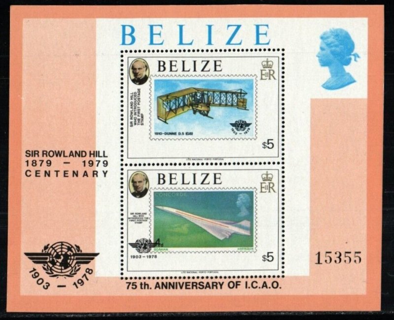 Belize Stamp 449  - Sir Rowland Hill and Powered Flight