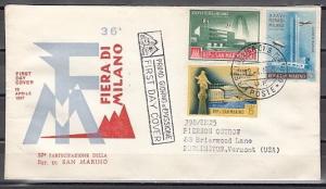 San Marino, Scott cat. 414-415, C47. Milan Fair issue. First day covers. ^